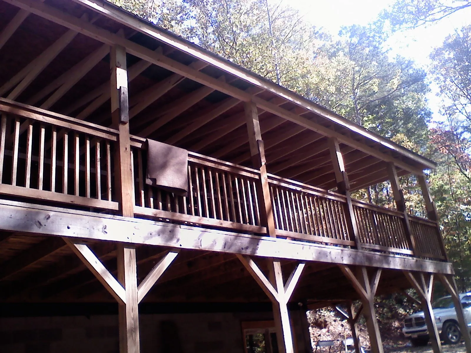 Timber framing under a new elevated porch and deck — Roof Leak Repair in Mauldin by Roofing Brothers